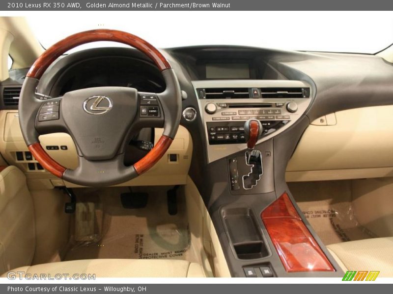 Golden Almond Metallic / Parchment/Brown Walnut 2010 Lexus RX 350 AWD