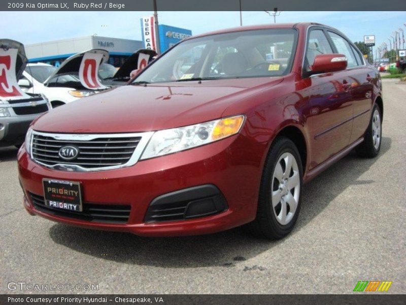 Ruby Red / Beige 2009 Kia Optima LX
