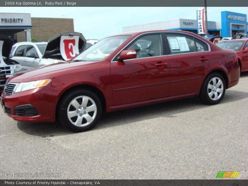 Ruby Red / Beige 2009 Kia Optima LX