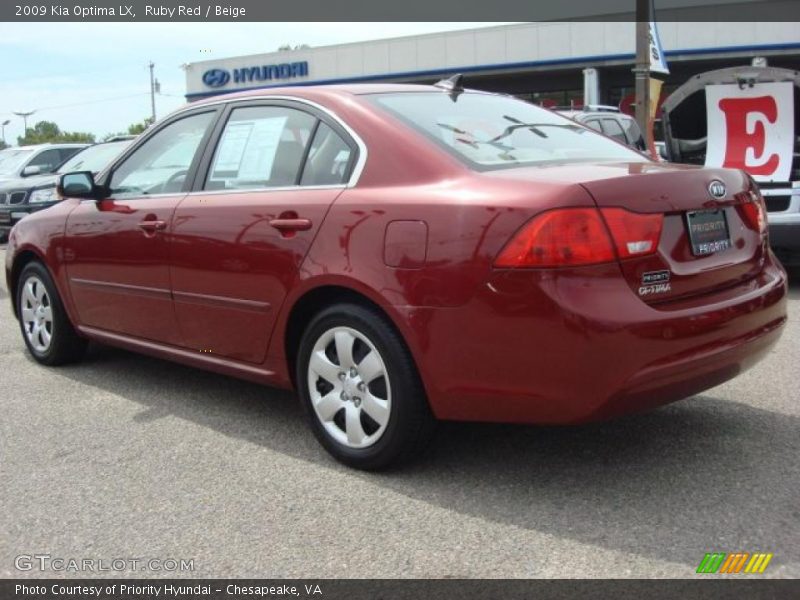 Ruby Red / Beige 2009 Kia Optima LX
