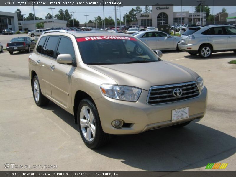 Sandy Beach Metallic / Sand Beige 2008 Toyota Highlander Limited