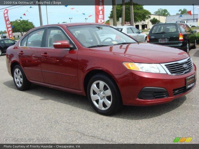 Ruby Red / Beige 2009 Kia Optima LX