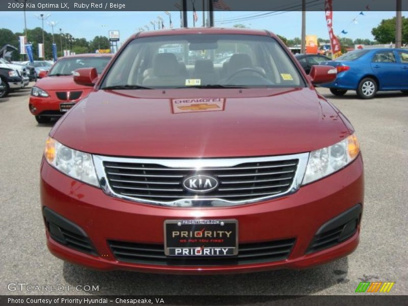 Ruby Red / Beige 2009 Kia Optima LX