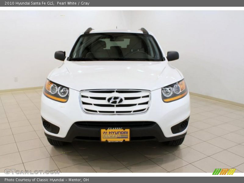 Pearl White / Gray 2010 Hyundai Santa Fe GLS
