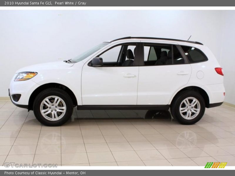 Pearl White / Gray 2010 Hyundai Santa Fe GLS