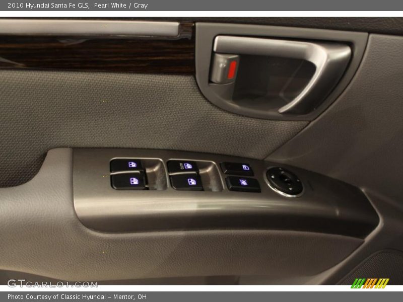 Pearl White / Gray 2010 Hyundai Santa Fe GLS