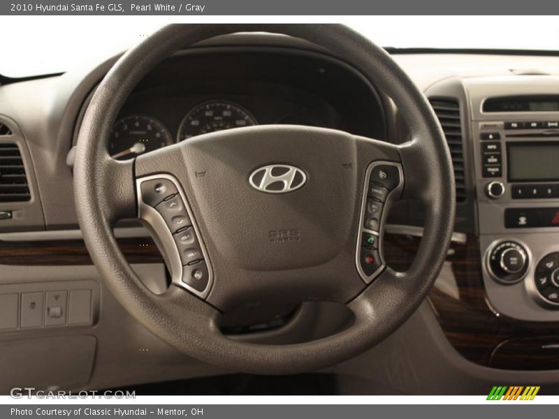 Pearl White / Gray 2010 Hyundai Santa Fe GLS