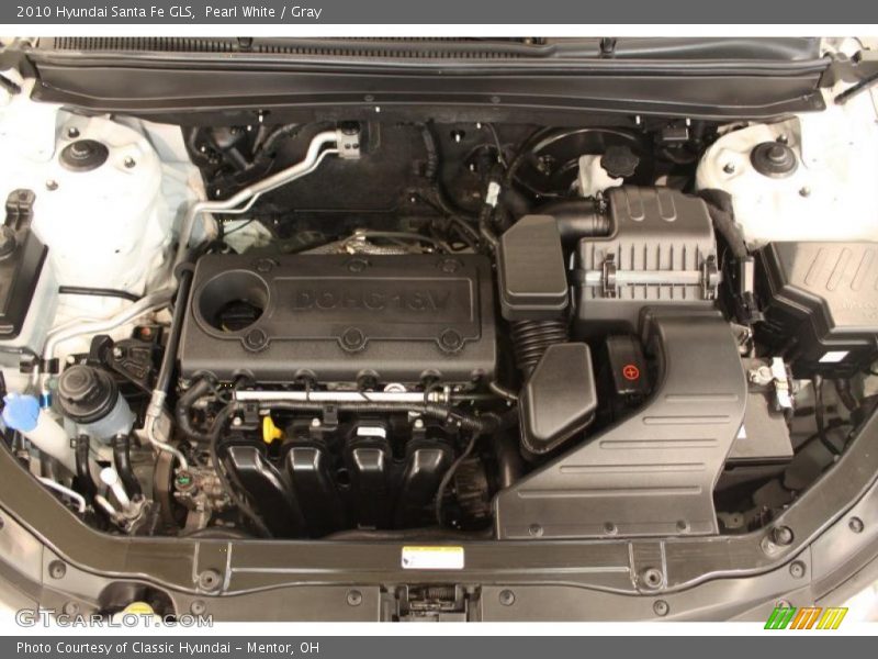 Pearl White / Gray 2010 Hyundai Santa Fe GLS