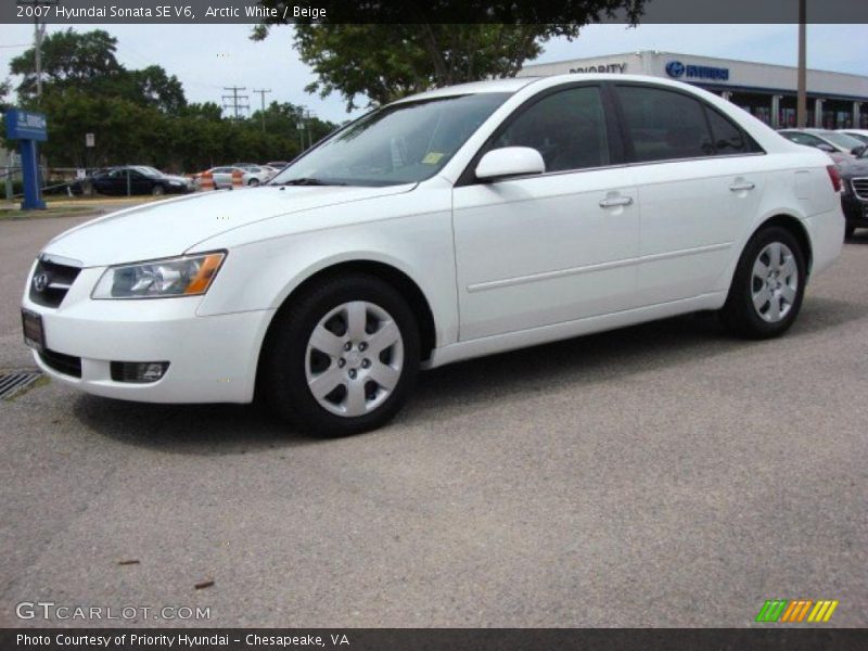 Arctic White / Beige 2007 Hyundai Sonata SE V6