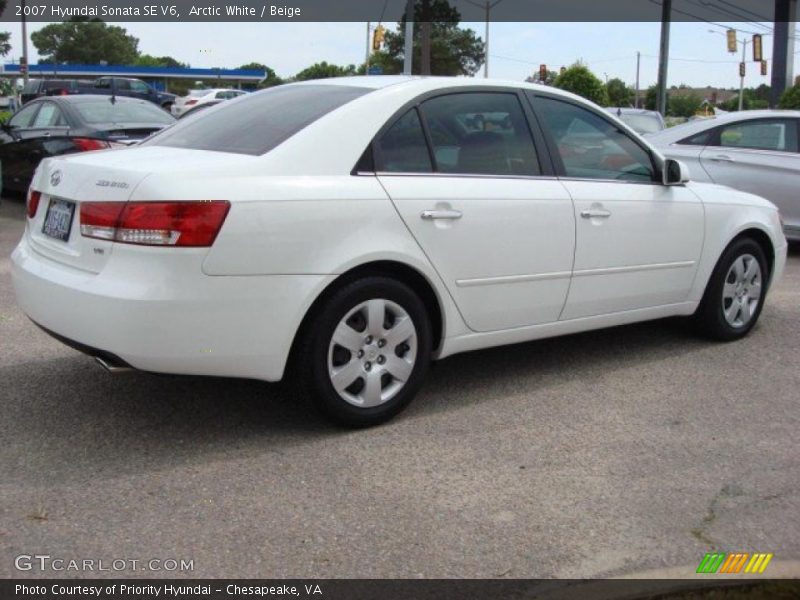 Arctic White / Beige 2007 Hyundai Sonata SE V6