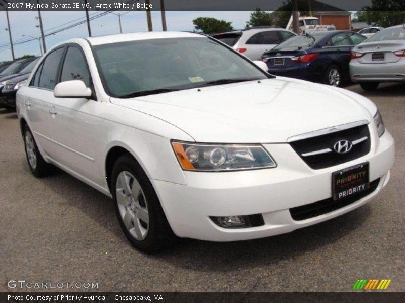 Arctic White / Beige 2007 Hyundai Sonata SE V6