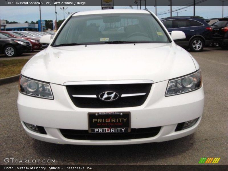 Arctic White / Beige 2007 Hyundai Sonata SE V6