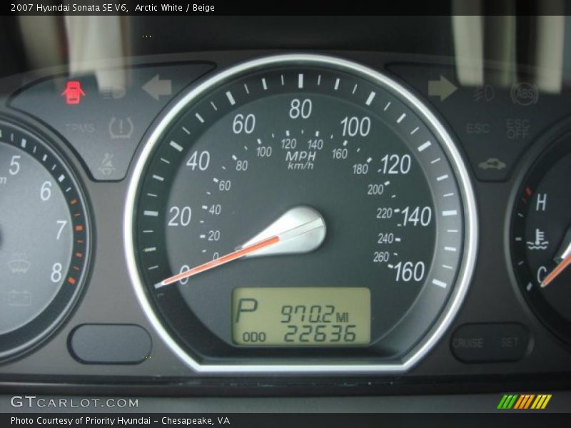 Arctic White / Beige 2007 Hyundai Sonata SE V6
