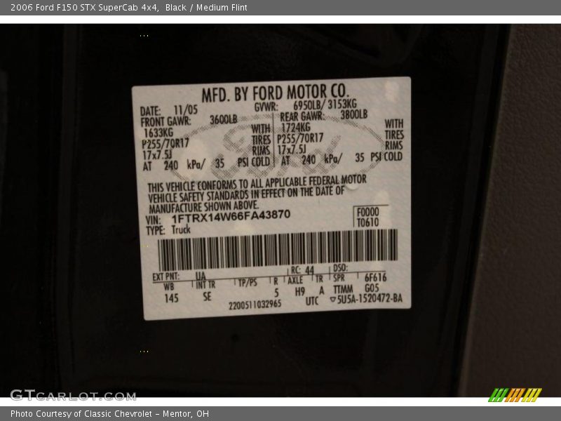 Black / Medium Flint 2006 Ford F150 STX SuperCab 4x4