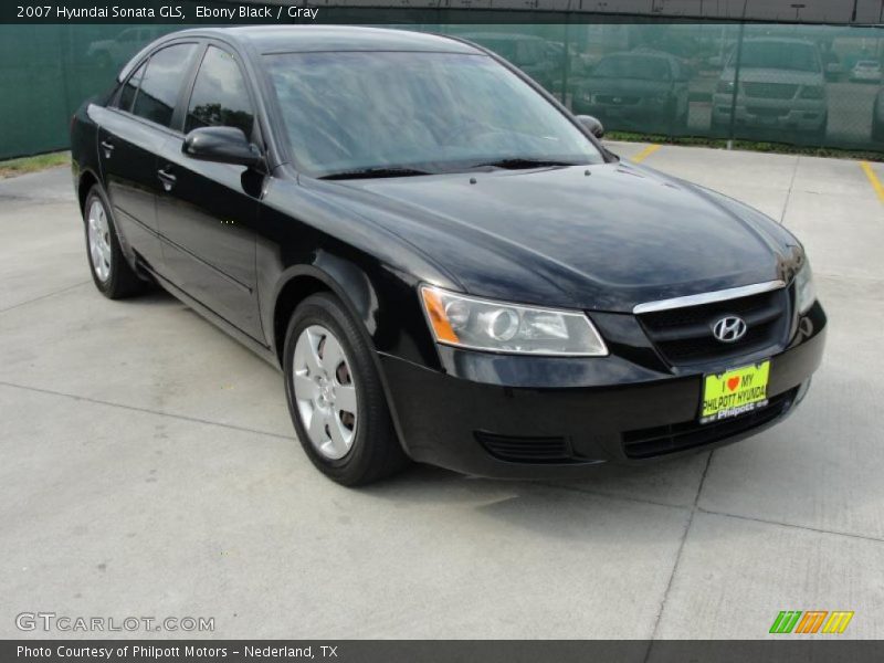 Ebony Black / Gray 2007 Hyundai Sonata GLS