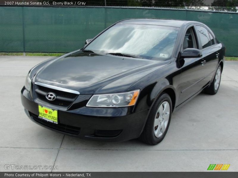 Ebony Black / Gray 2007 Hyundai Sonata GLS