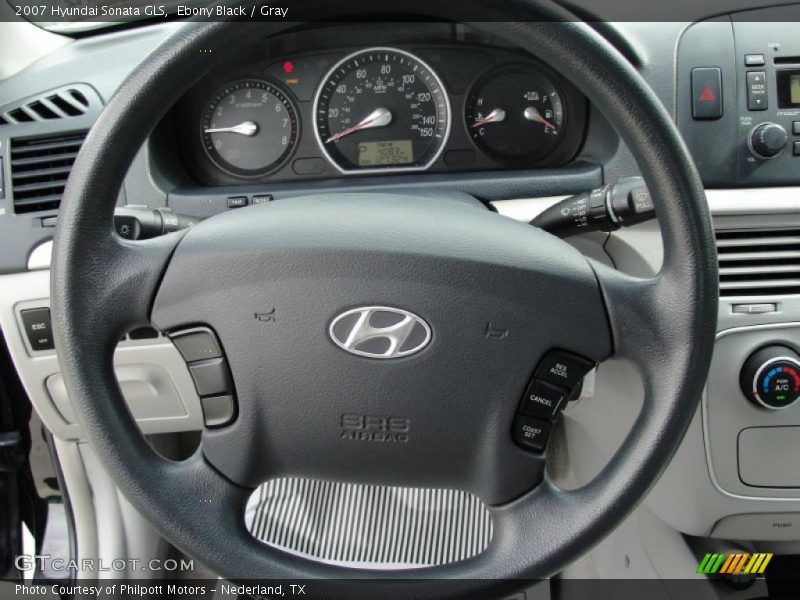 Ebony Black / Gray 2007 Hyundai Sonata GLS