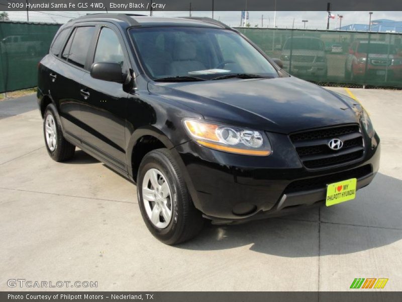 Ebony Black / Gray 2009 Hyundai Santa Fe GLS 4WD