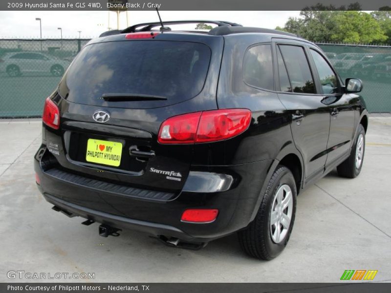 Ebony Black / Gray 2009 Hyundai Santa Fe GLS 4WD