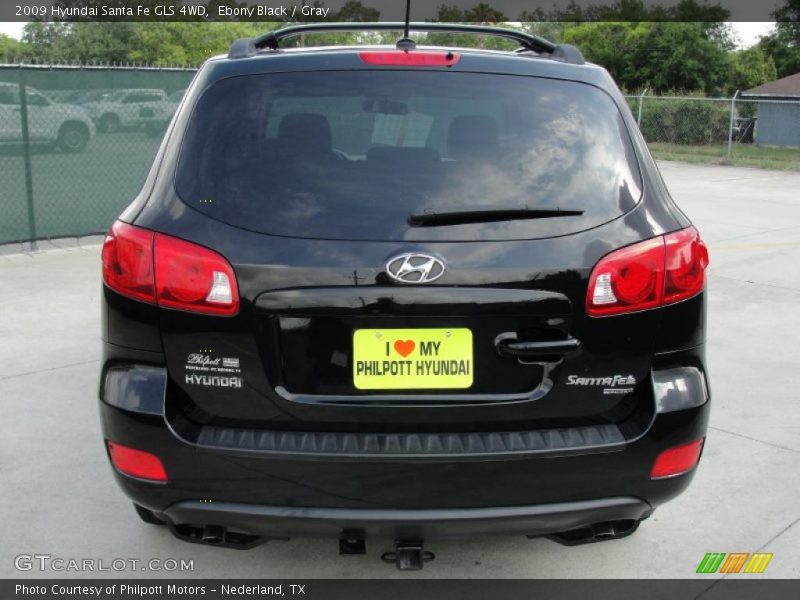 Ebony Black / Gray 2009 Hyundai Santa Fe GLS 4WD