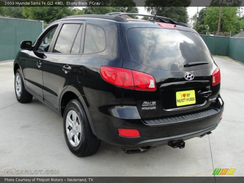 Ebony Black / Gray 2009 Hyundai Santa Fe GLS 4WD