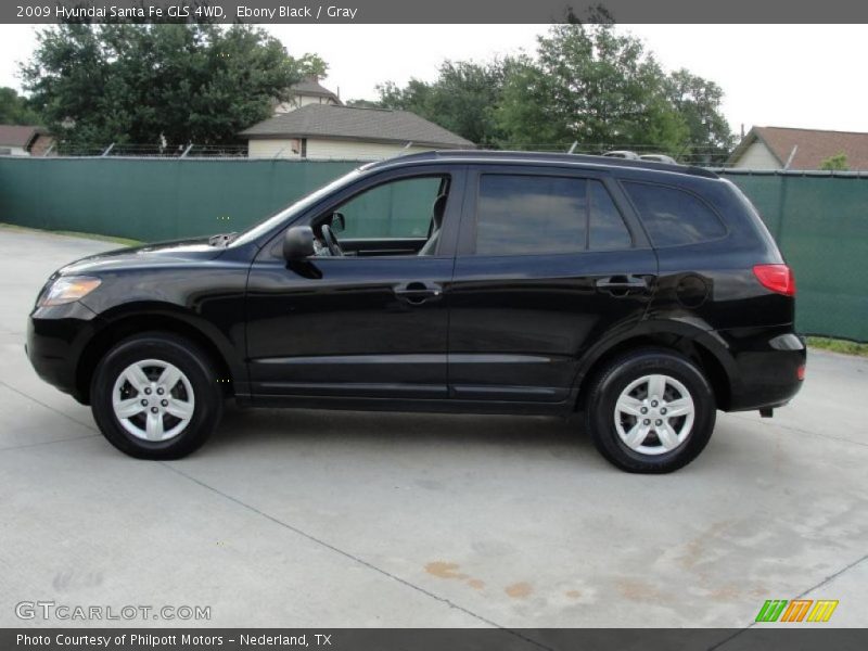 Ebony Black / Gray 2009 Hyundai Santa Fe GLS 4WD
