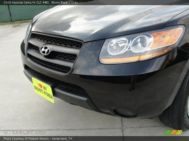 Ebony Black / Gray 2009 Hyundai Santa Fe GLS 4WD