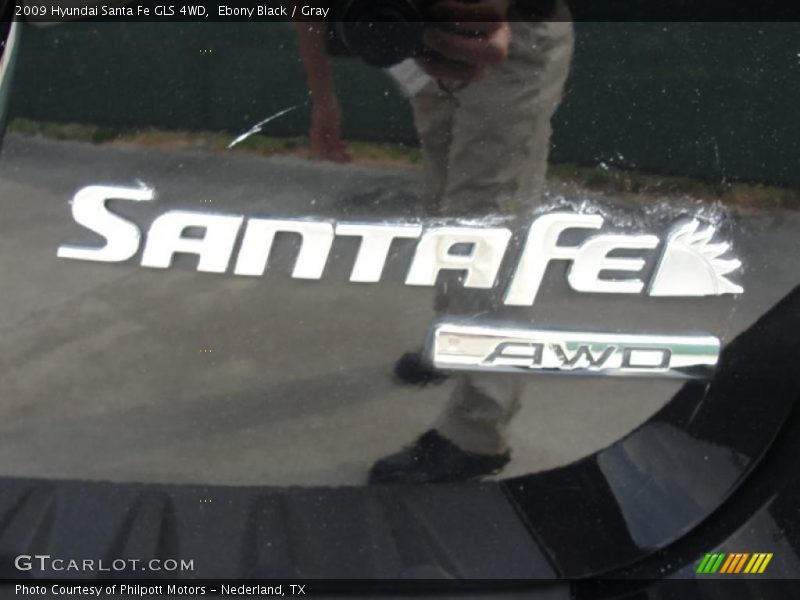 Ebony Black / Gray 2009 Hyundai Santa Fe GLS 4WD