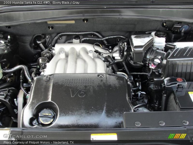 Ebony Black / Gray 2009 Hyundai Santa Fe GLS 4WD