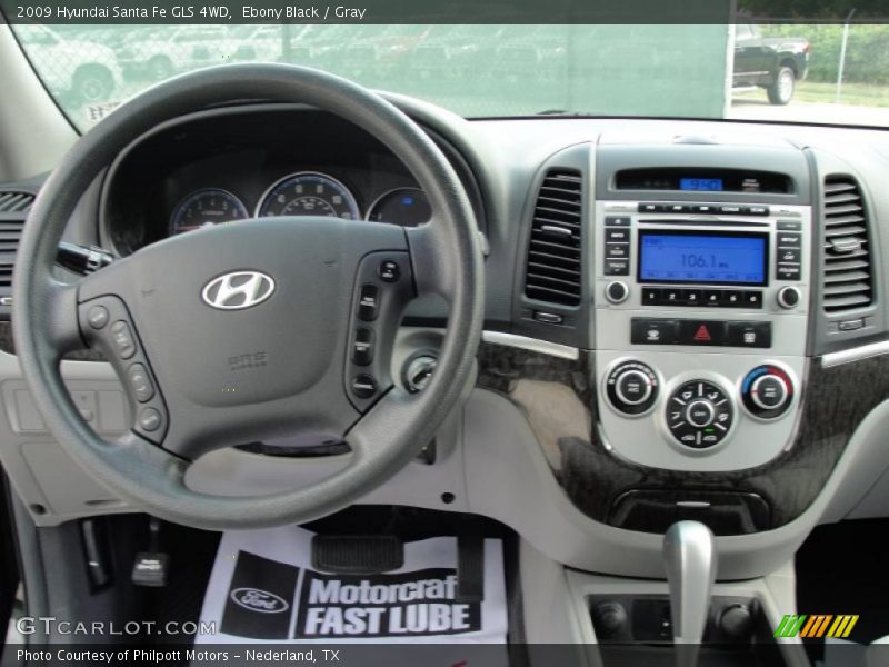 Ebony Black / Gray 2009 Hyundai Santa Fe GLS 4WD
