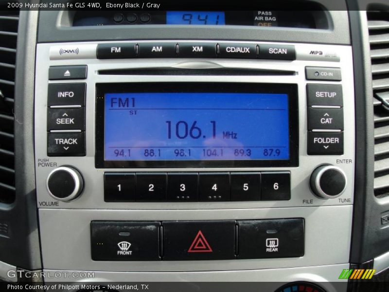 Ebony Black / Gray 2009 Hyundai Santa Fe GLS 4WD