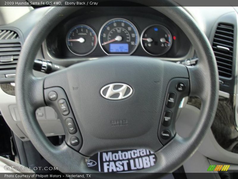 Ebony Black / Gray 2009 Hyundai Santa Fe GLS 4WD