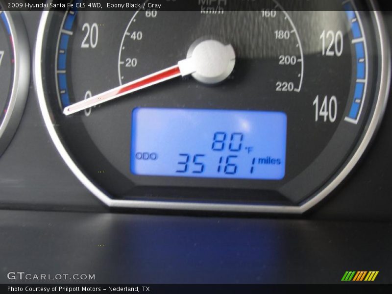 Ebony Black / Gray 2009 Hyundai Santa Fe GLS 4WD