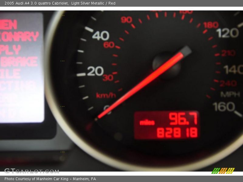 Light Silver Metallic / Red 2005 Audi A4 3.0 quattro Cabriolet