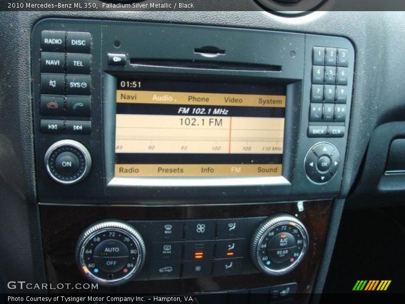 Palladium Silver Metallic / Black 2010 Mercedes-Benz ML 350