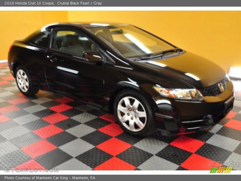 Crystal Black Pearl / Gray 2010 Honda Civic LX Coupe