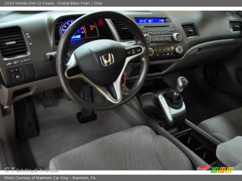 Crystal Black Pearl / Gray 2010 Honda Civic LX Coupe