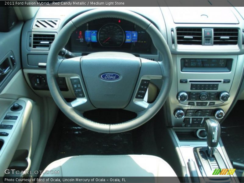 Red Candy Metallic / Medium Light Stone 2011 Ford Fusion Hybrid