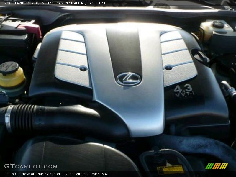  2005 SC 430 Engine - 4.3 Liter DOHC 32-Valve VVT-i V8
