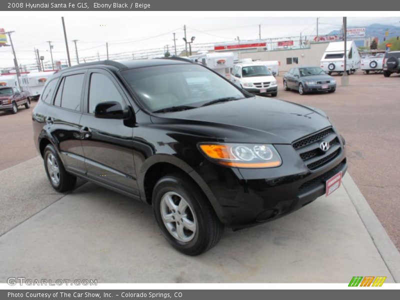 Ebony Black / Beige 2008 Hyundai Santa Fe GLS