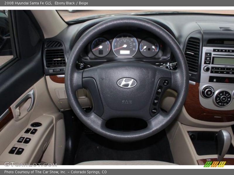 Ebony Black / Beige 2008 Hyundai Santa Fe GLS