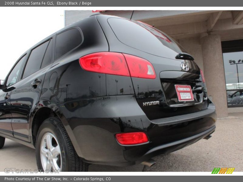 Ebony Black / Beige 2008 Hyundai Santa Fe GLS