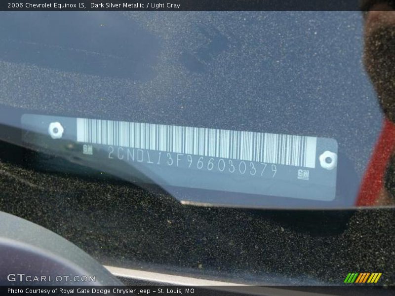 Dark Silver Metallic / Light Gray 2006 Chevrolet Equinox LS
