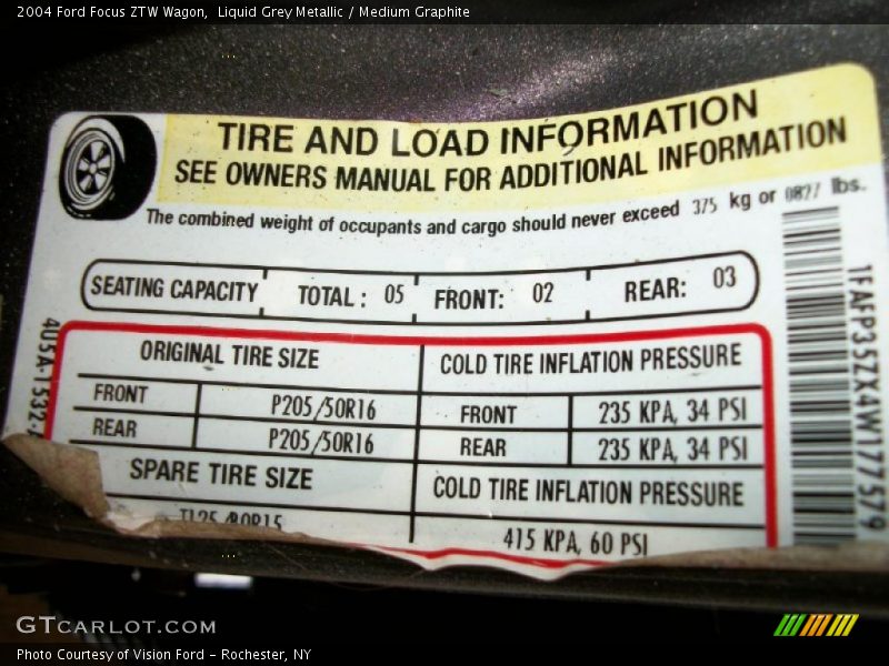 Liquid Grey Metallic / Medium Graphite 2004 Ford Focus ZTW Wagon