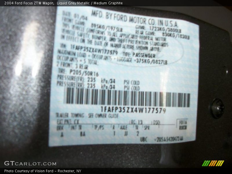 Liquid Grey Metallic / Medium Graphite 2004 Ford Focus ZTW Wagon