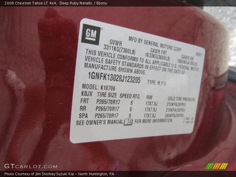 Deep Ruby Metallic / Ebony 2008 Chevrolet Tahoe LT 4x4