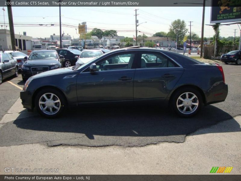 Thunder Gray Chromaflair / Light Titanium/Ebony 2008 Cadillac CTS Sedan
