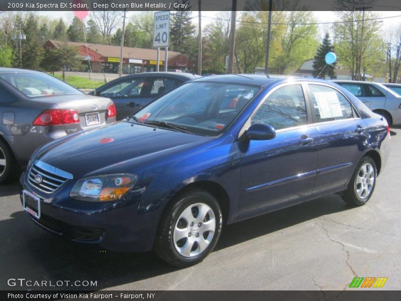 Deep Ocean Blue Metallic / Gray 2009 Kia Spectra EX Sedan