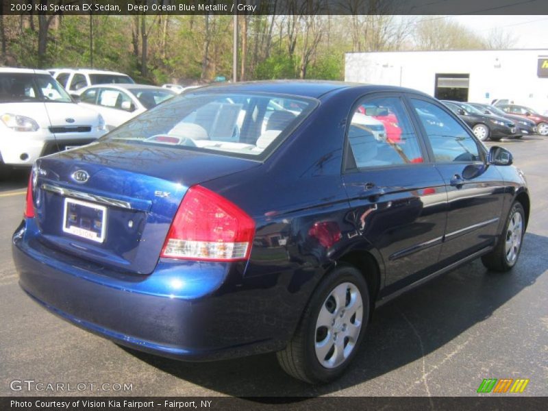 Deep Ocean Blue Metallic / Gray 2009 Kia Spectra EX Sedan