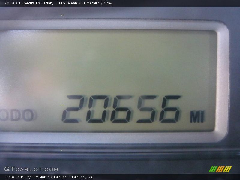 Deep Ocean Blue Metallic / Gray 2009 Kia Spectra EX Sedan